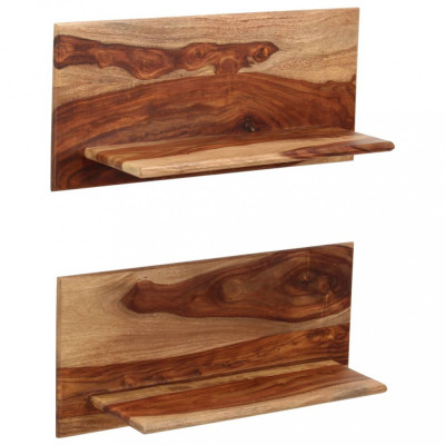 vidaXL Rafturi de perete, 2 buc., 58x26x20 cm, lemn masiv de acacia 247930 foto