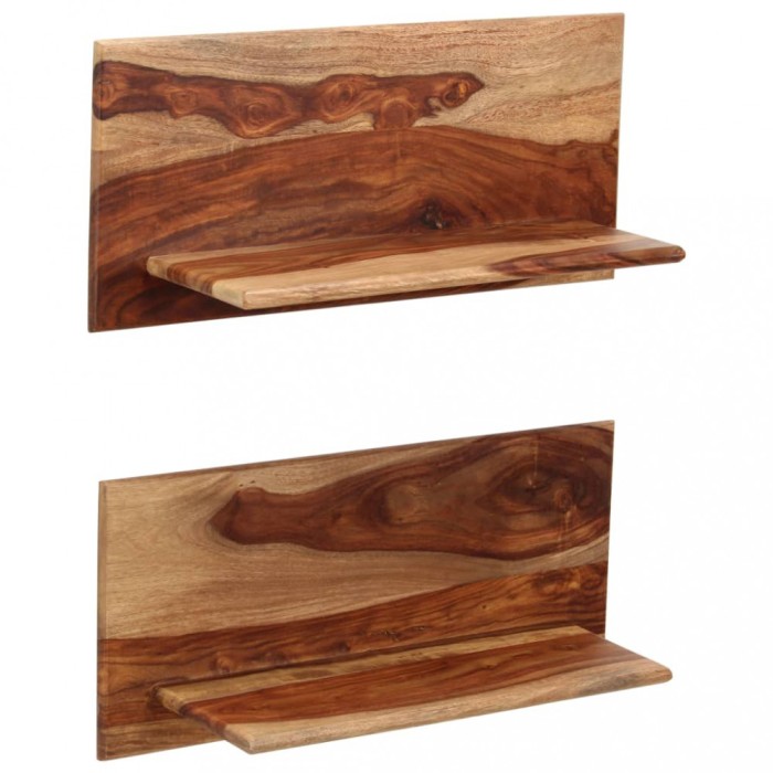 vidaXL Rafturi de perete, 2 buc., 58x26x20 cm, lemn masiv de acacia 247930