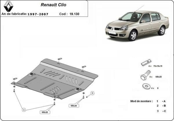 Scut motor metalic Renault Clio II 1998-2005