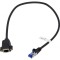 Prelungitor RJ45 S/FTP Cat6a Negru 0,5m
