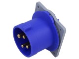 Conector alimentare AC trifazat AMPHENOL IP&amp;S 32A 250V soclu IP44 4 pini flanșă