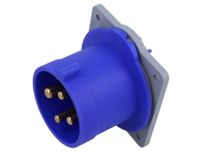 Conector alimentare AC trifazat AMPHENOL IP&amp;amp;S 32A 250V soclu IP44 4 pini flanșă foto