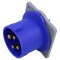 Conector alimentare AC trifazat AMPHENOL IP&amp;S 32A 250V soclu IP44 4 pini flanșă