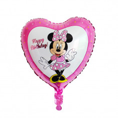 Balon folie inima Minnie Mouse, Happy Birthday, 50x45 cm foto