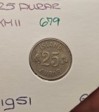 679 Iceland, Islanda 25 Aurar 1951, KM#11, excelenta