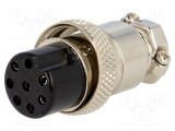 Conector CLIFF pentru microfoane mufa mamă PIN 8 cablu drept