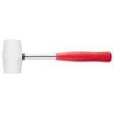 Ciocan de cauciuc alb 225 g, 40 mm, cu maner metalic ergonomic