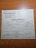 Adeverinta ministerul educatiei - bucuresti - din iunie 1933