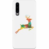 Husa silicon pentru Huawei P30, Colorful Reindeer Jump Illustration