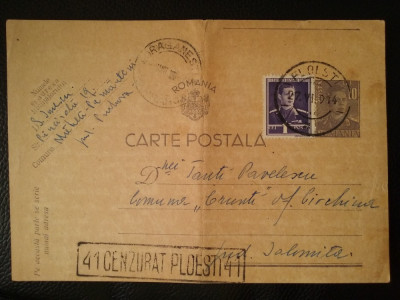 1944-C.P.circ.-CENZURAT-Ploiesti 41-Stamp.Draganesti foto