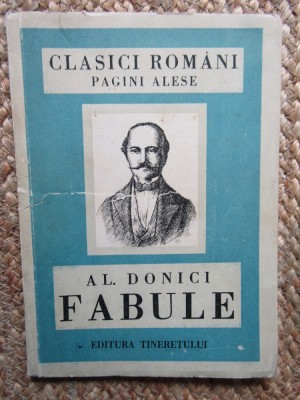 Al. Donici - Fabule (Editura Tineretului, Coperta Brosata, 80 Pagini) - Carte Veche foto
