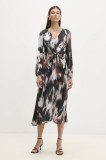 Answear Lab rochie culoarea maro, midi, evazată