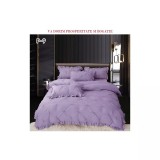 Cumpara ieftin Lenjerie de Lux cu Pliuri si Volan, 6 Piese pentru Pat Dublu - PUC144