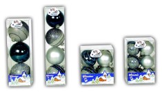 Set 8 globuri 60mm argintiu-verde petrol decor glitter argintiu foto