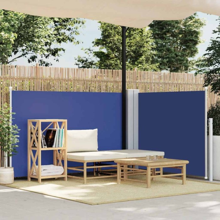 vidaXL Copertină laterală retractabilă, albastru, 100 x 600 cm