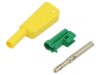 Conector banană 4mm galben-verde 1mm2 1kV 19A
