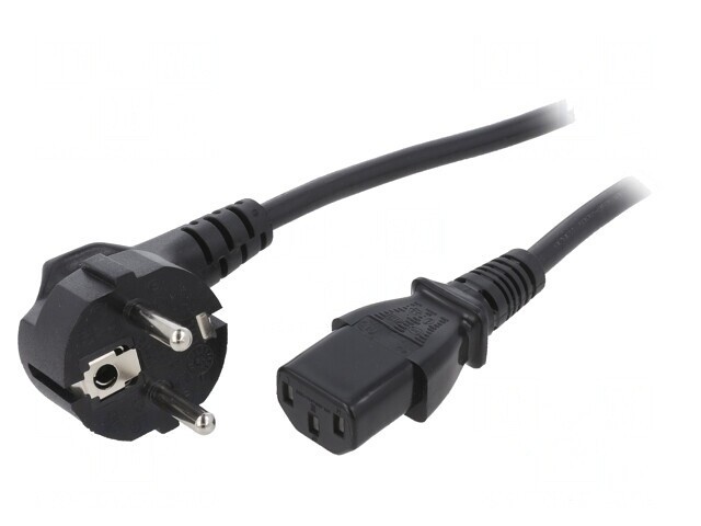 Cablu de Alimentare CEE 7/7 &icirc;n unghi la IEC C13 1.5m Negru