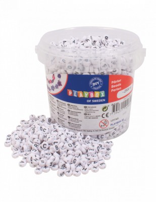 Set 2500 de Margele rotunde plate de insirat cu litere diametru 7.5 mm foto