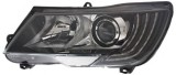 Far Skoda Superb 06.2013-07.2015, Stanga, tip bec H15+H7+Psy24w, reglare electrica, cu lumini pentru timp de zi, cu motoras, ECE, Hella, 3T1941015F,