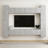 VidaXL Set de dulapuri TV, 10 piese, gri beton, lemn prelucrat