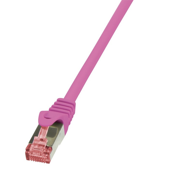 PATCH CORD S/FTP LOGILINK Cat6, LSZH, cupru, 0.5 m, roz, AWG27, dublu ecranat &amp;quot;CQ2029S&amp;quot; (timbru verde 0.08 lei)