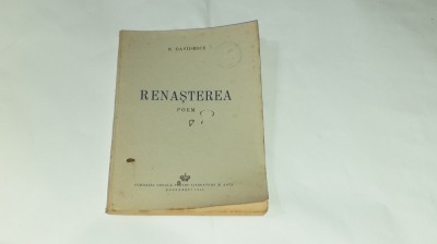 N.DAVIDESCU - RENASTEREA poem Ed.1942 foto