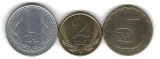 POLONIA LOT / SET: 3 buc , 1 + 2 + 5 ZLOTI 1982