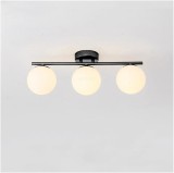 Cumpara ieftin Lustra culoare negru - cu Glob alb Moderna E27x3
