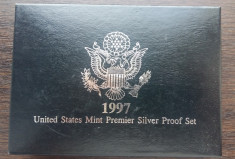 SET MONEDE ARGINT SUA - PREMIER SILVER PROOF SET 1997, MONEDE CU LIT. S foto