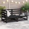 vidaXL Set mobilier de grădină, 2 piese, negru, lemn masiv de pin 805694