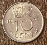 C50 - Moneda foarte veche - Olanda - 10 centi - 1955
