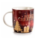 Cana portelan in cutie cadou Craciun Village 8x9 cm, 350 ml