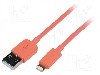 Cablu mufa Apple Lightning, USB A mufa, USB 2.0, lungime 1m, roz, LOGILINK - UA0200