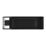 Cumpara ieftin Memorie USB 3.2 Type-C KINGSTON 128 GB clasica carcasa plastic negru DT70/128GB
