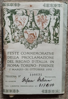 Carnet Feste Commemorative Regno d&amp;rsquo;Italia Roma Torino Firenze 1911 foto