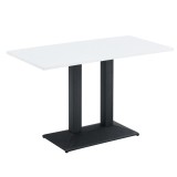 Cumpara ieftin Masa sufragerie, bistro,DTD laminat alb metal negru Rinaldo 120x60x75 cm