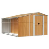 Cumpara ieftin Sopron de gradina maro deschis 277x365,5x179 cm otel galvanizat