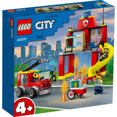 LEGO CITY STATIA SI MASINA DE POMPIERI 60375 foto