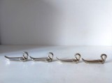 Set de 4 suporti pentru tacamuri / cutit, in forma de lebada, metal argintat, vintage, 7.5cm