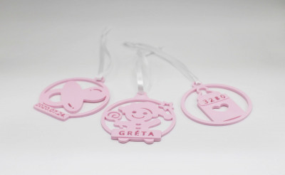 Set Ornament de brad personalizat cu nume - Baby girl - 3 buc foto