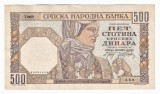 SERBIA 500 DINARI NOIEMBRIE 1941 STARE EXCELENTA