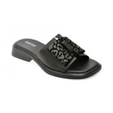 Papuci GRYXX negri, 6A038, din piele naturala