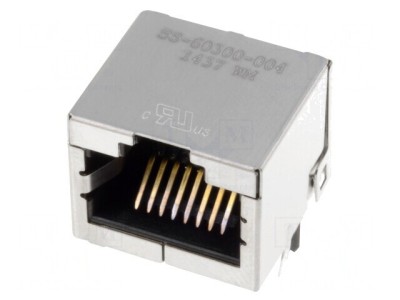 Soclu RJ45 8P8C Cat 6a Ecranat pentru PCB foto