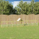 Cotet gaini vidaXL, 700x100x150cm, lemn pin masiv impregnat, acoperis poliester, usa blocabila, protectie plasa sarma, exterior sigur