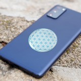 Cumpara ieftin Abtibild sticker 3D cu Floarea Vietii, Simbolul vietii albastru