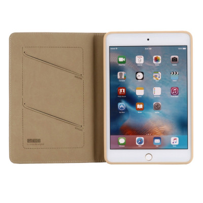 Husa Tableta Piele - TPU Gebei cu suport carduri pentru Apple iPad mini (2019), Aurie foto