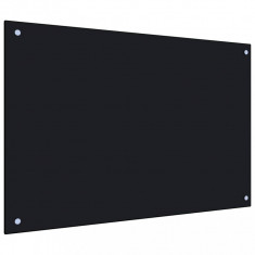 vidaXL Panou antistropi de bucătărie, negru 90x60 cm sticlă securizată