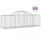 Cumpara ieftin Cosuri gabion arcuite 9 buc, 200x50x60/80 cm, fier galvanizat