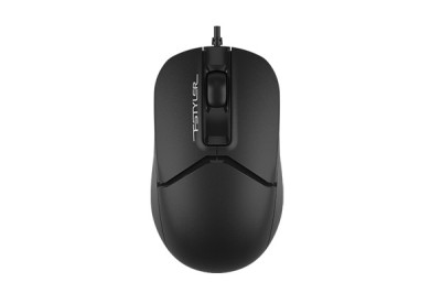 MOUSE A4tech, PC sau NB, cu fir, USB, optic, 1600 dpi, butoane/scroll 3/1, , negru, &amp;amp;quot;FM12 Black&amp;amp;quot; (timbru verde 0.18 lei) foto