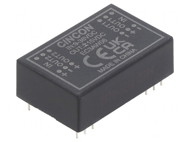 Convertor DC/DC 3W 9-36V la 15V/-15V DIP24